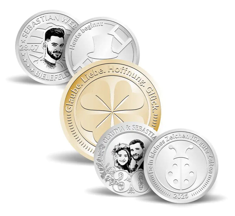 Lucky Coin with Symbol and Personal Text