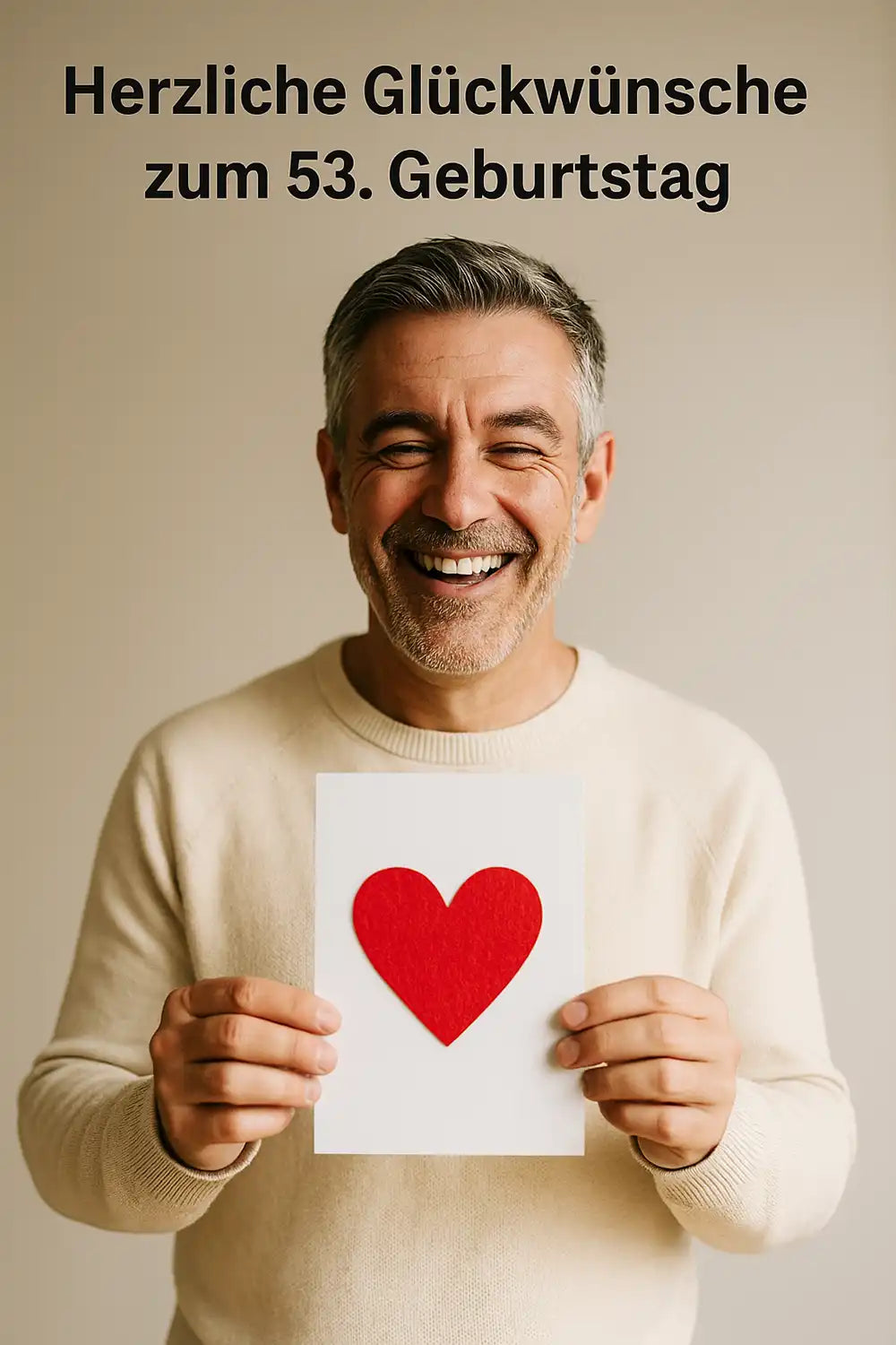 Kurze Wünsche zum 53. Geburtstag – Minimalistische Geburtstagskarte mit Kaffee und Konfetti