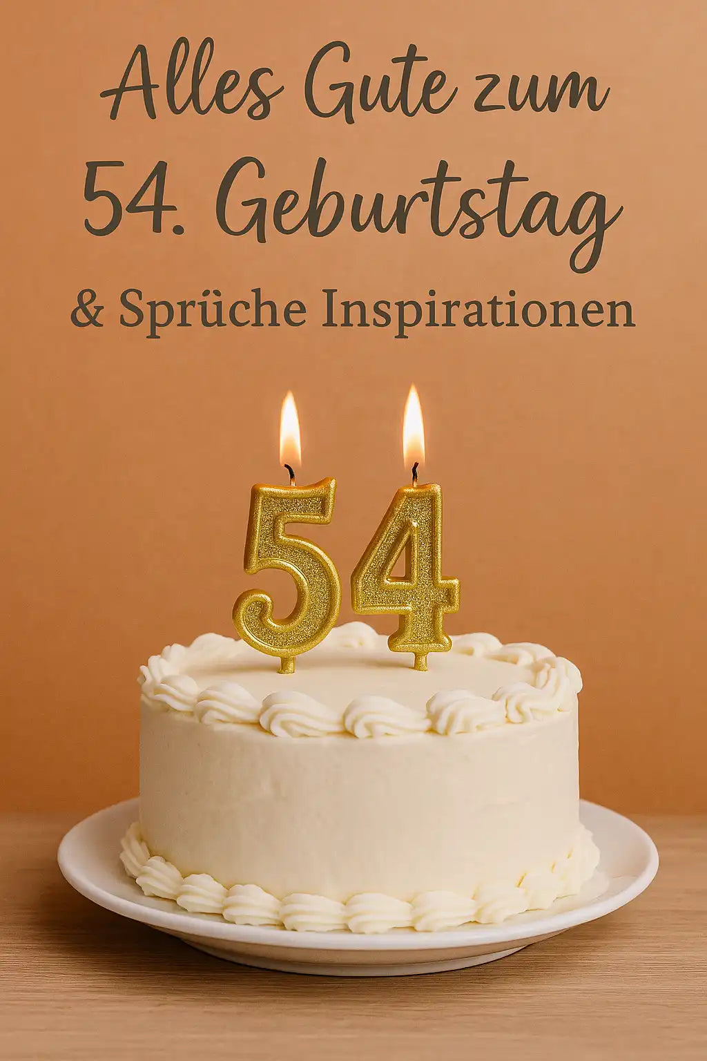 Alles Gute zum 54. Geburtstag Sprüche Inspirationen – Geburtstagstorte mit goldenen 54 Kerzen, kreative Ideen und Sprüche für den 54. Geburtstag