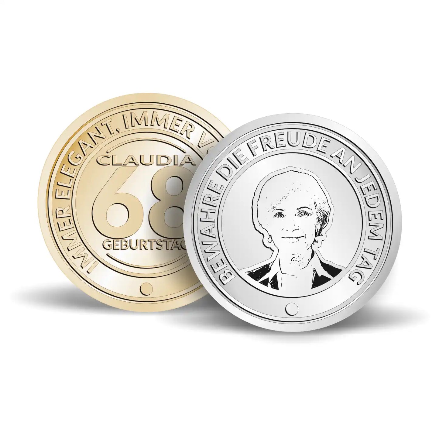 Exklusive Geburtstagsmünze in Gold und Silber zum 68. Geburtstag, ideales Geschenk zur Feier des Lebens.