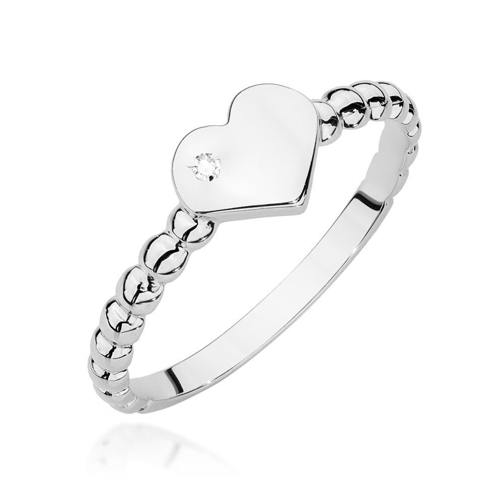 Bague de fiançailles, Or 585, Diamant 0,01ct - BC-037