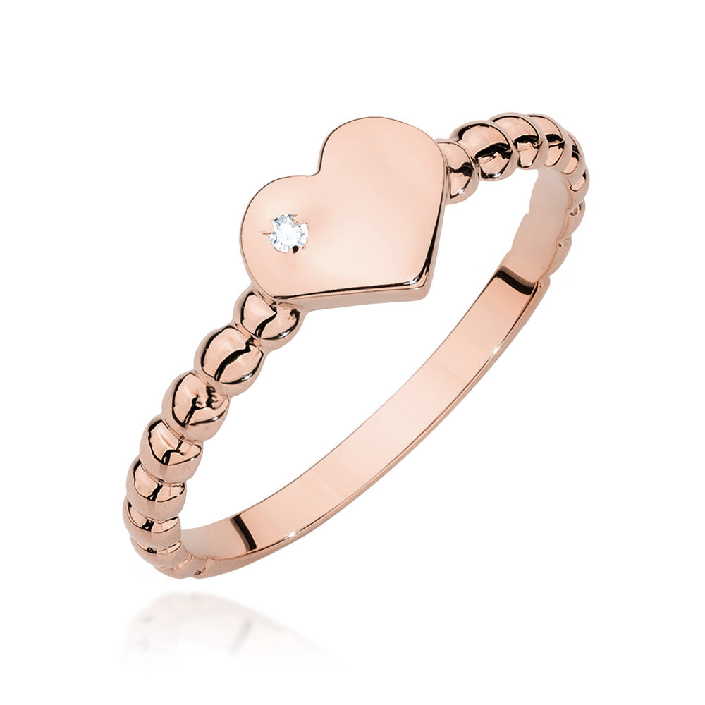 Bague de fiançailles, Or 585, Diamant 0,01ct - BC-037