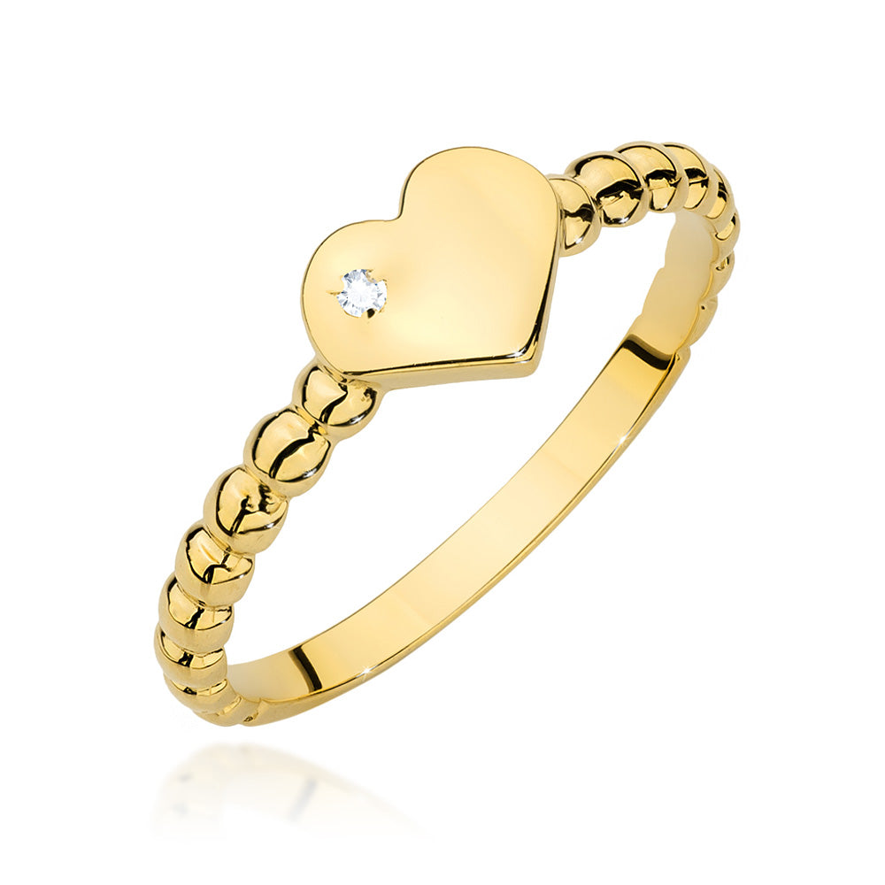 Bague de fiançailles, Or 585, Diamant 0,01ct - BC-037