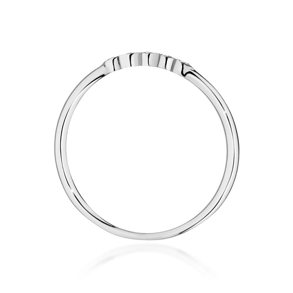 Ring aus Weißgold 585 mit 5 Diamanten, Draufsicht