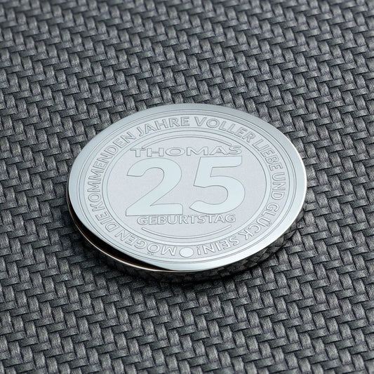 Personalisiertes Geschenk zum 25. – Die Münze, die Erinnerungen bewahrt