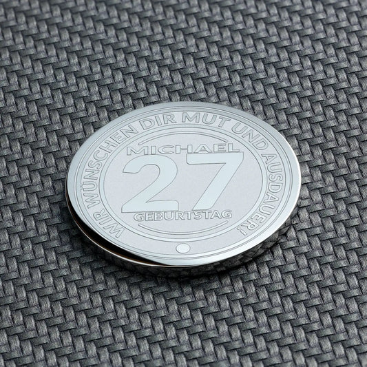27. Geburtstag perfekt gefeiert mit einer maßgeschneiderten Geburtstagsmünze