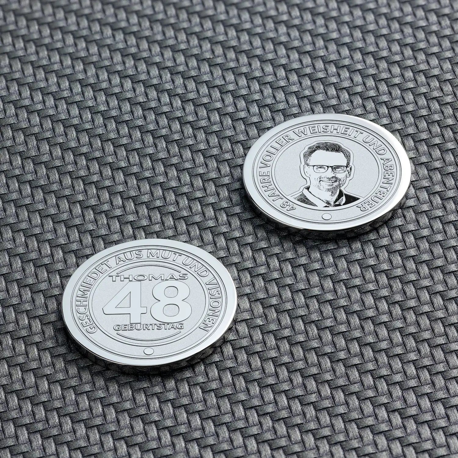 Einzigartiges Geburtstagsgeschenk zum 48. – Personalisierte Münze | seQua.Shop