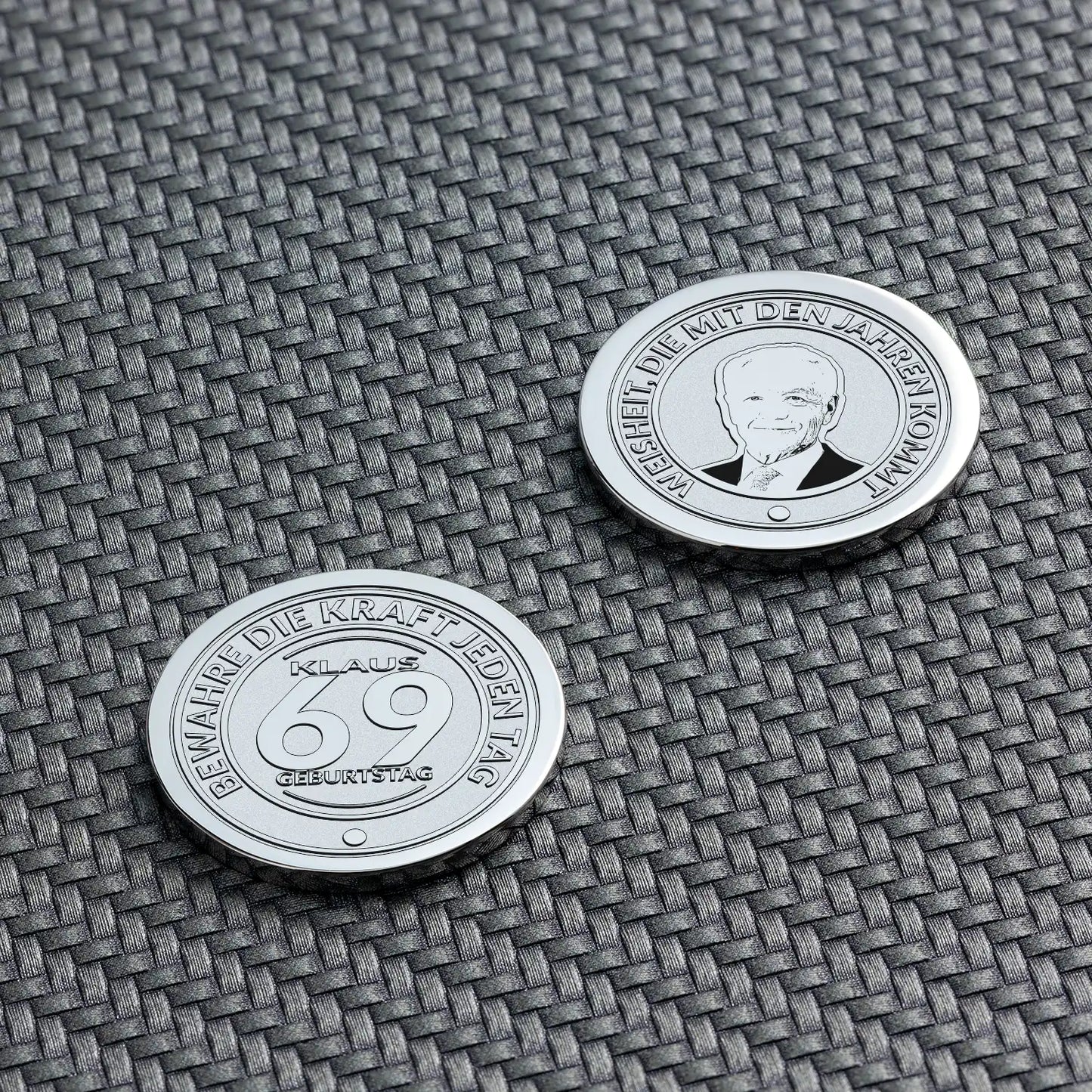Einzigartiges Geschenk zum 69. Geburtstag – Personalisierte Münze | seQua.Shop
