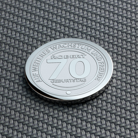 Geschenkidee zum 70. Geburtstag: Persönliche Geburtstagsmünze