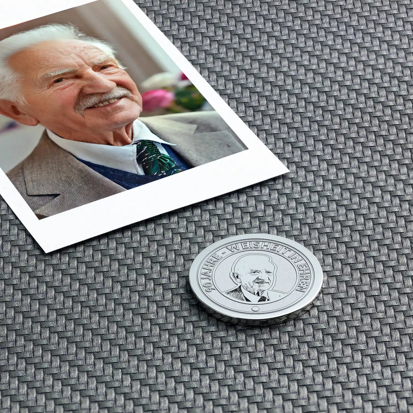 90. Geburtstag Geschenk - Individuelle Münze mit Gravur | seQua.Shop