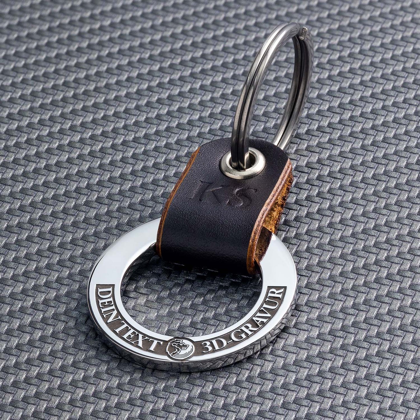Personalised Keyring Zodiac Leo with 3D Engraving and Leather