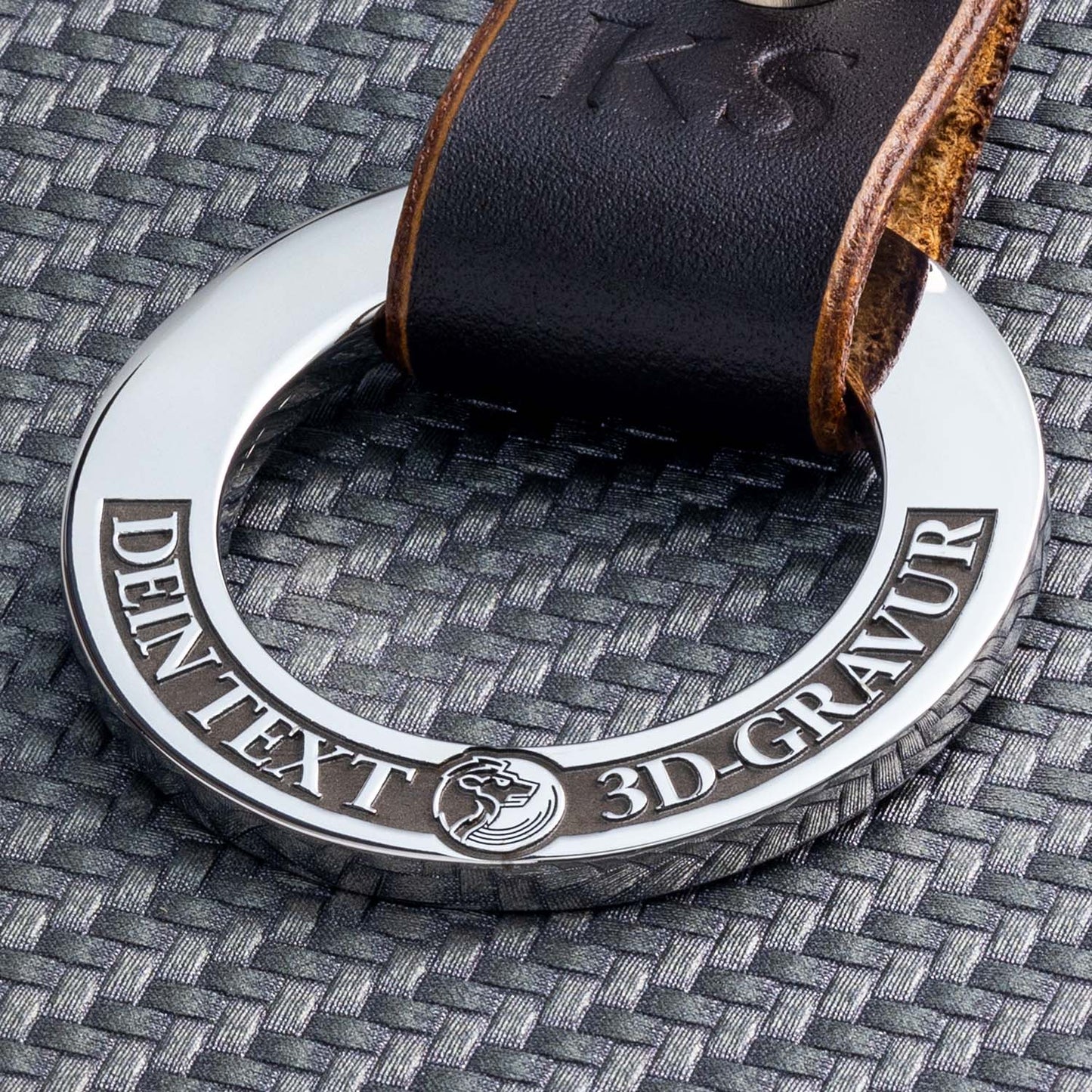 Personalised Keyring Zodiac Leo with 3D Engraving and Leather