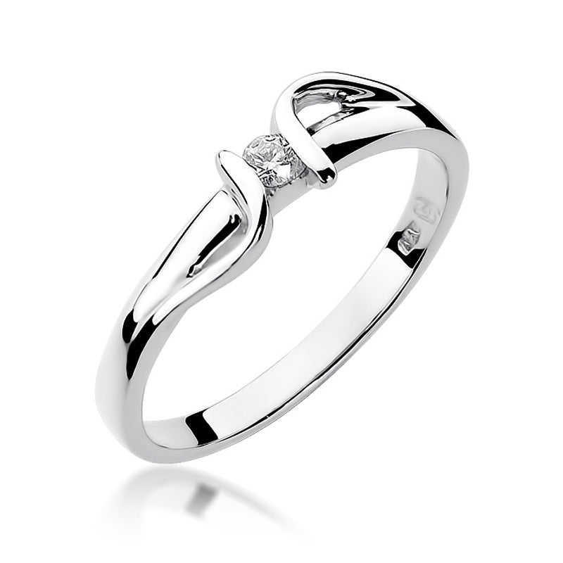Gold 585 Verlobungsring mit Diamant 0.05ct W025