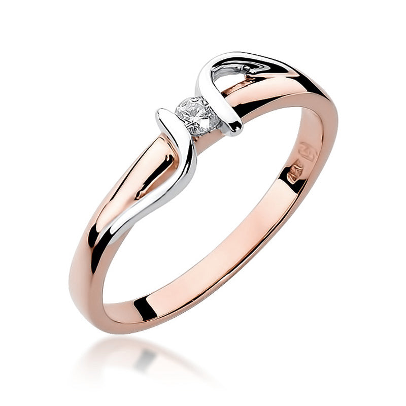 Gold 585 Verlobungsring mit Diamant 0.05ct W025