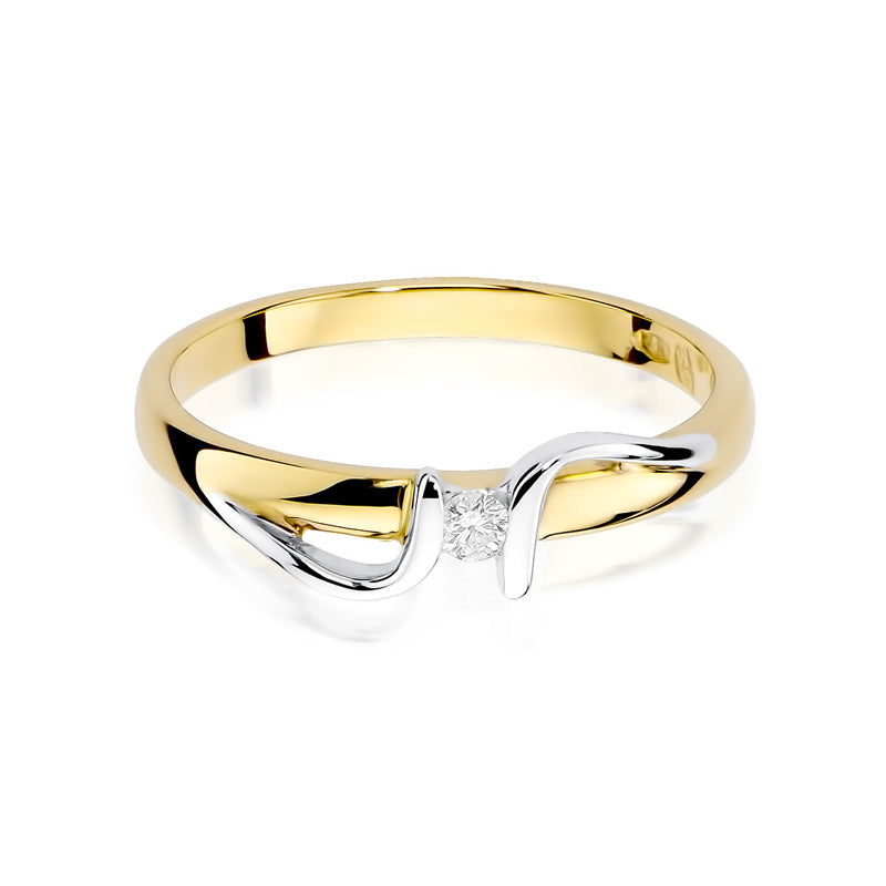 Gold 585 Verlobungsring mit Diamant 0.05ct W025