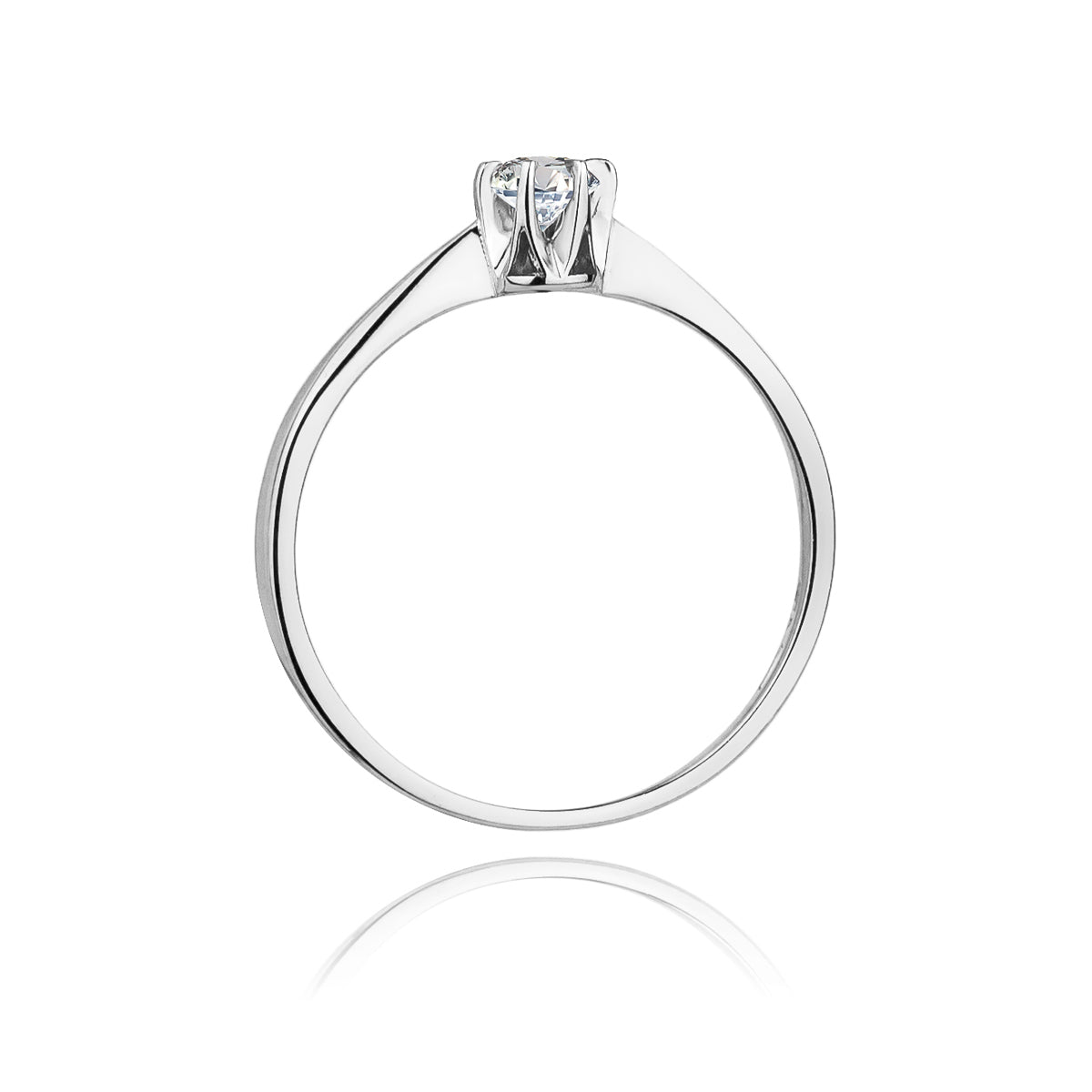Verlobungsring aus Weißgold 585 mit Diamant 0,04ct, Seitenansicht - W-111