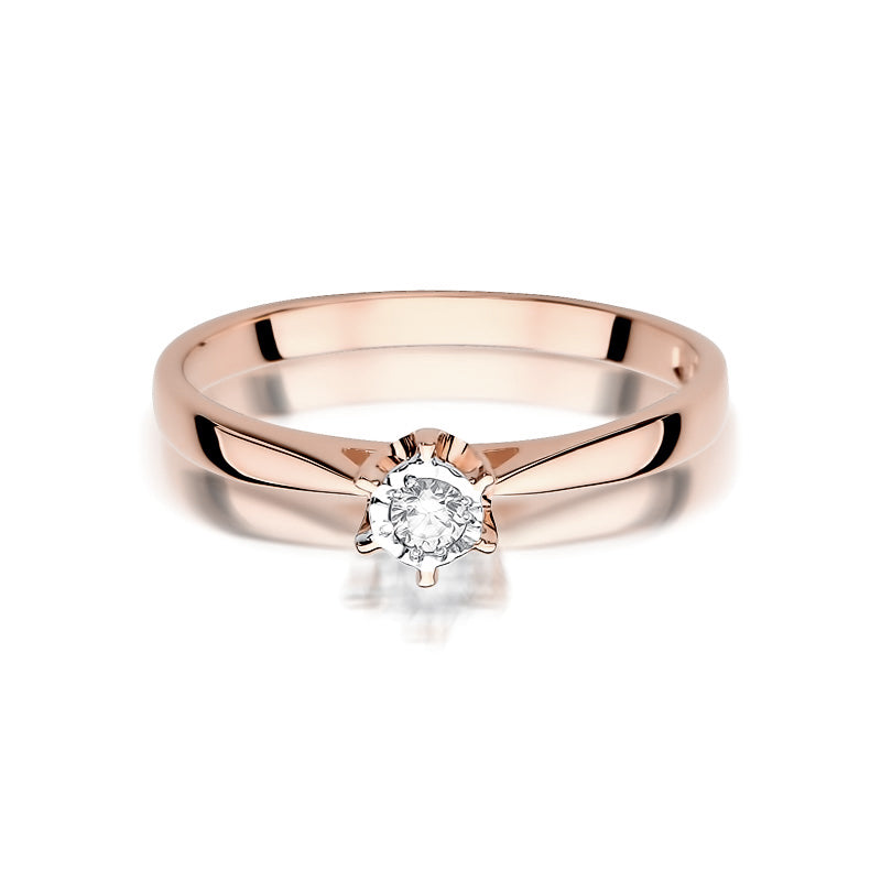 Anillo de Compromiso, Oro de 14K, Diamante de 0.05ct - W-426