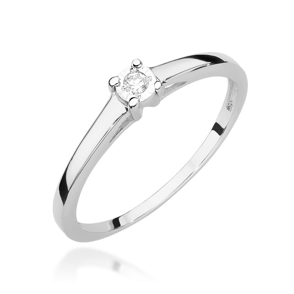 Anello di Fidanzamento, Oro 585, 0.03ct Diamante - W-471