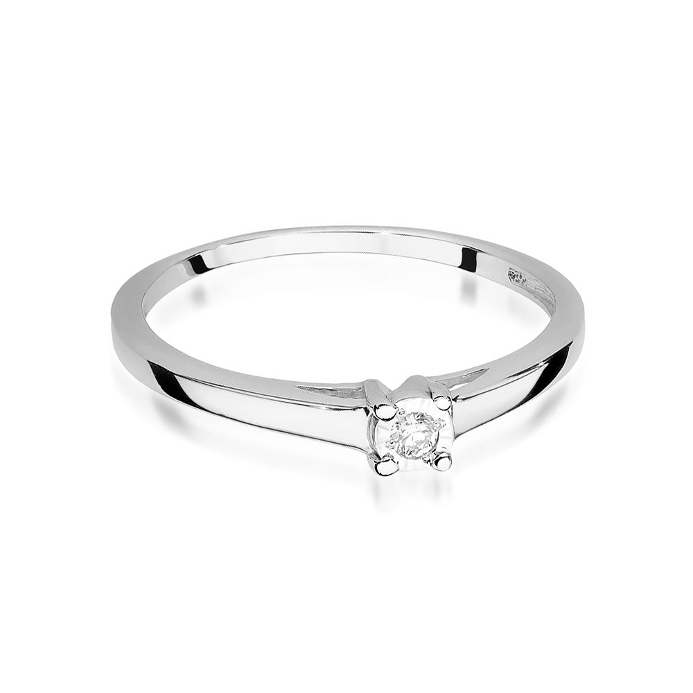 Anello di Fidanzamento, Oro 585, 0.03ct Diamante - W-471