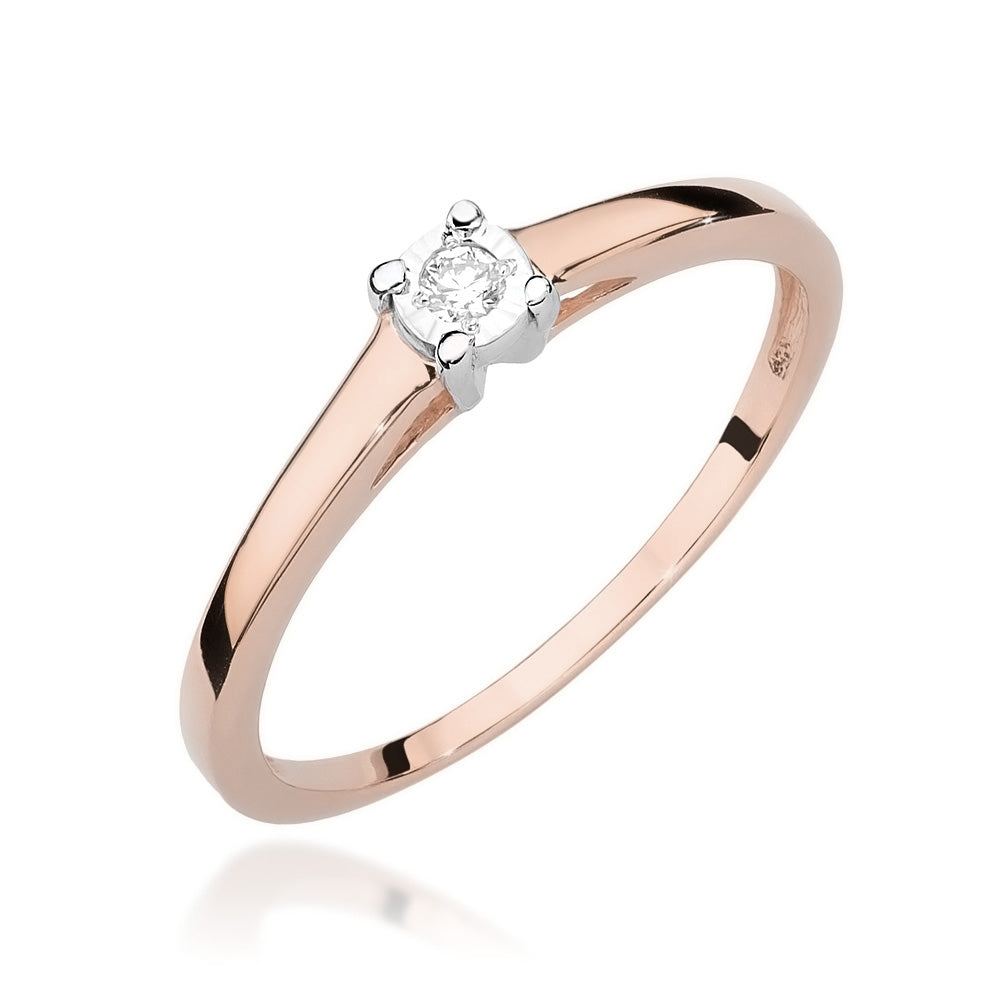 Anello di Fidanzamento, Oro 585, 0.03ct Diamante - W-471