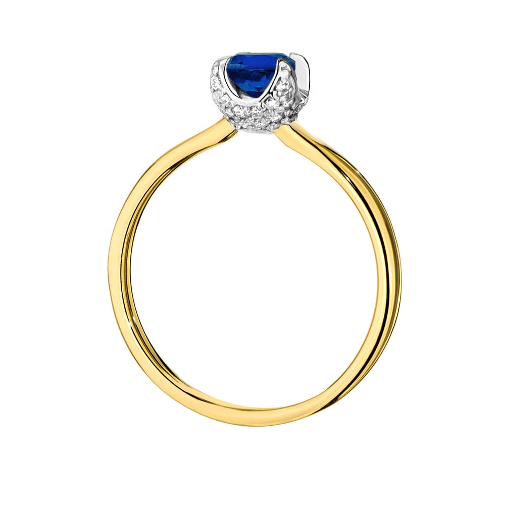 Bague de fiançailles en or 585 avec saphir - W556