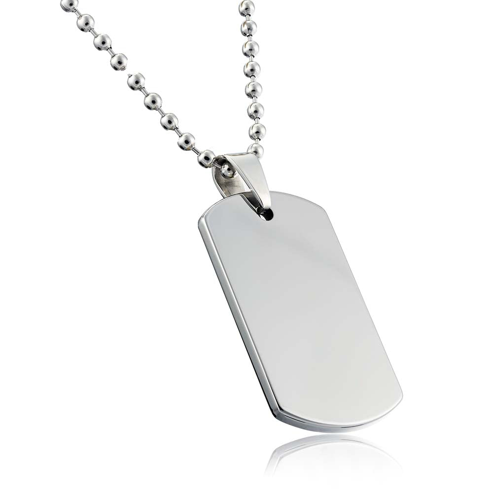 dog tag anhänger ohne Gravur - hochglanzpoliert - isoliert