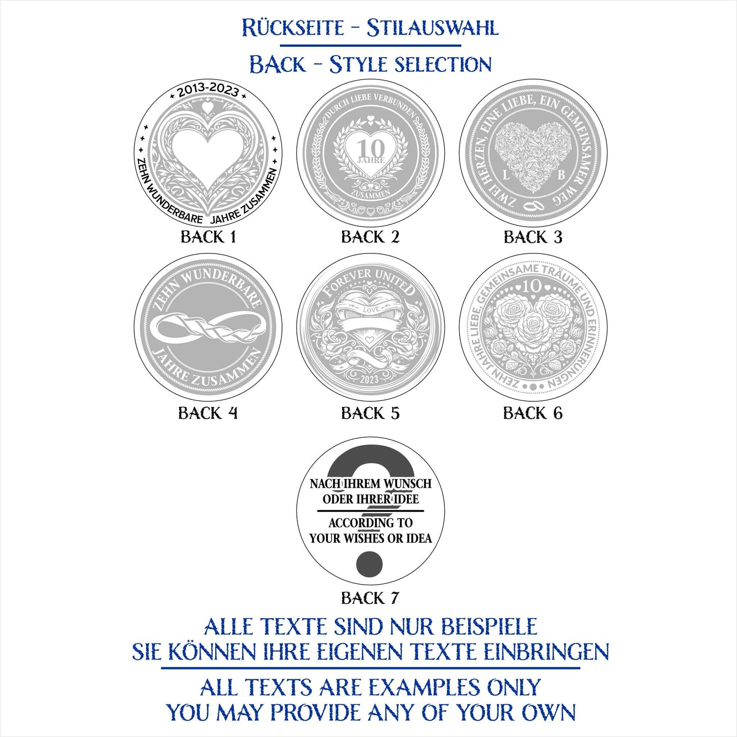 10 Year Wedding Anniversary: Personalised Anniversary Coin - seQua.Shop