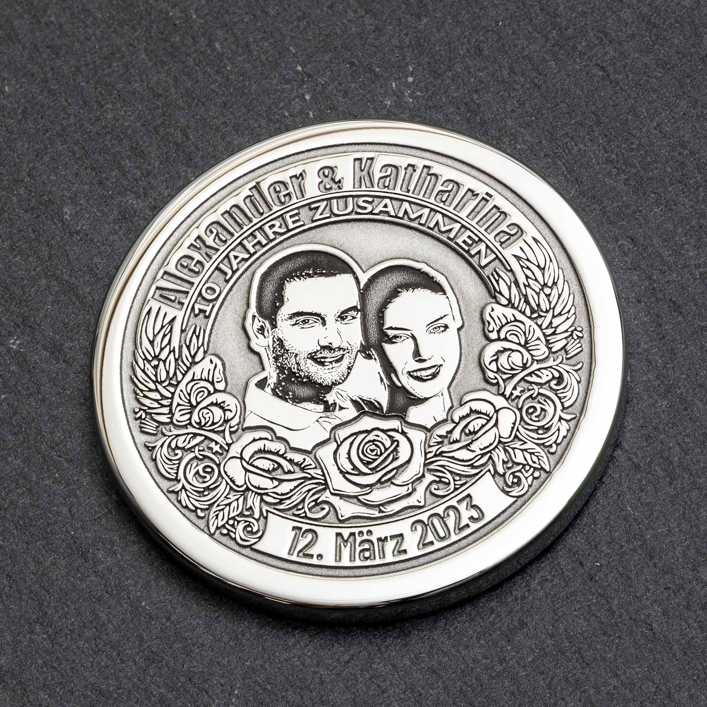 Geschenk zum 10. Jahrestag – Personalisierte Münze von seQua