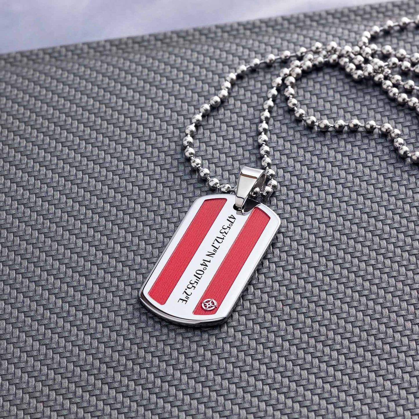 Dog Tag mit Gravur - Ă–sterreich Flagge Design