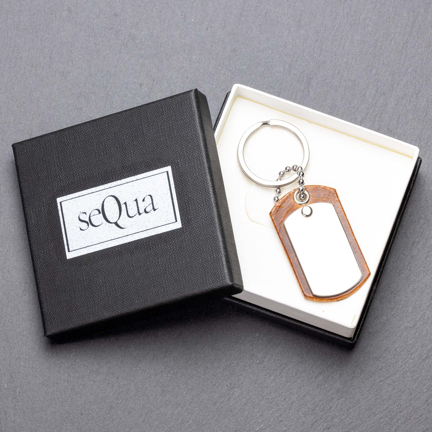 Badalassi Carlo Cognac Leder Schlüsselanhänger Geschenkbox
