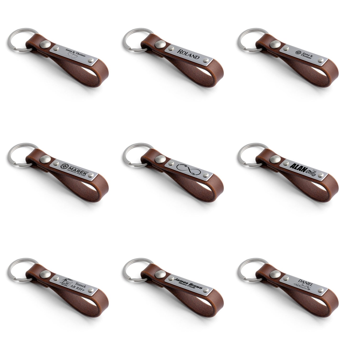 Chestnut Brown Keyring: Your Perfect Personalised Leather Keyring - seQua.Shop