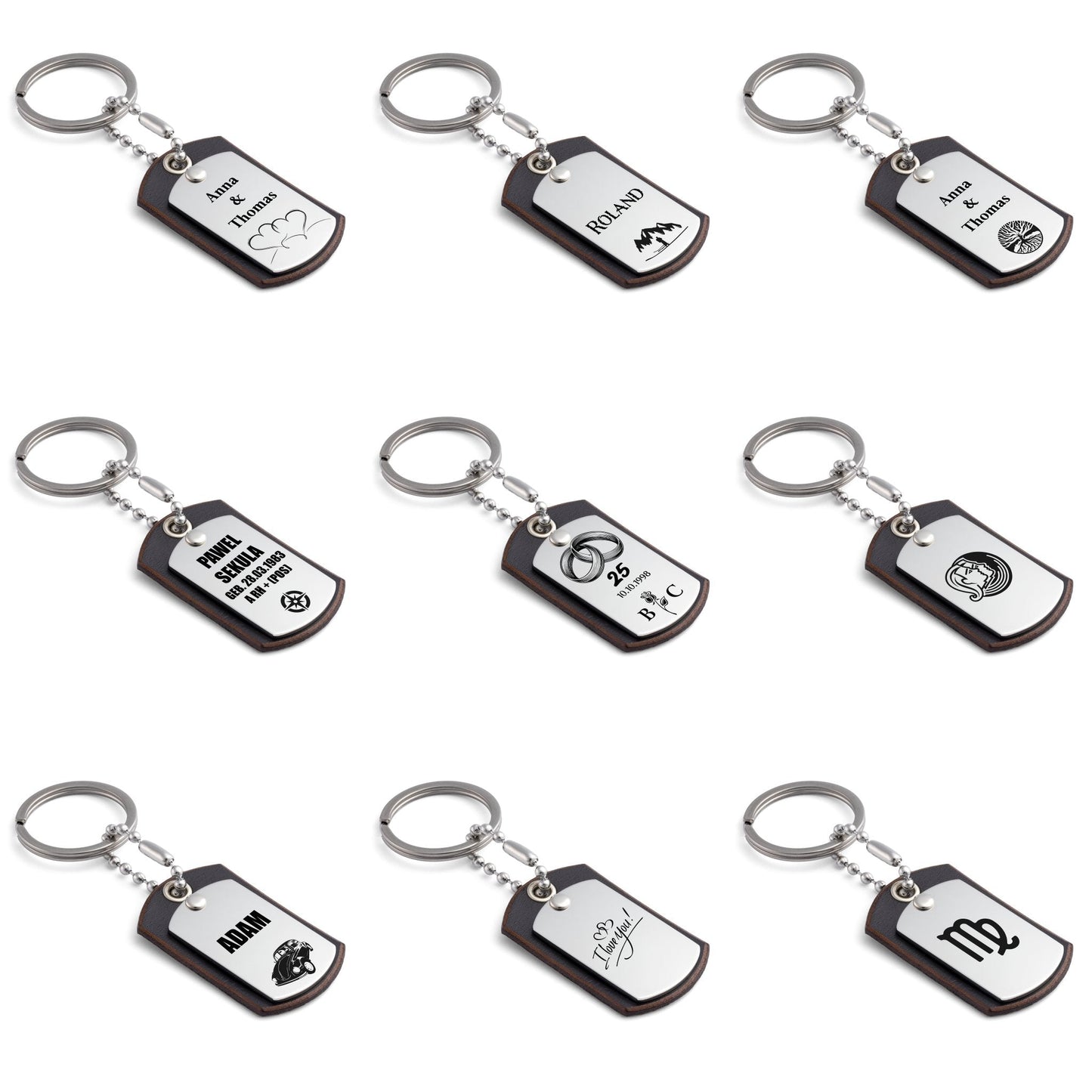 Chocolate Brown Personalised Keyring from seQua - seQua.Shop