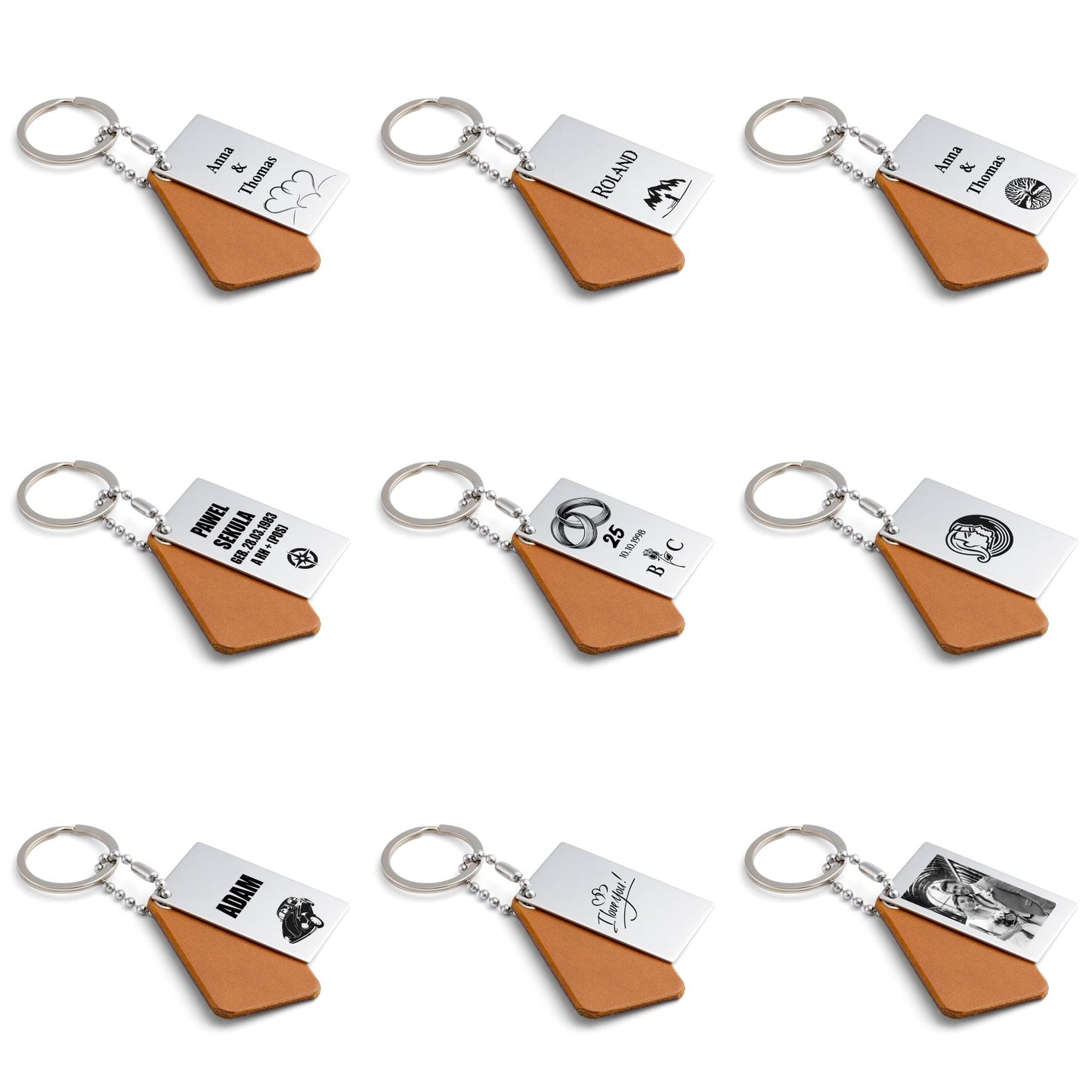 Cognac Leather Keyring: Your Daily Companion with a Personal Touch - seQua.Shop
