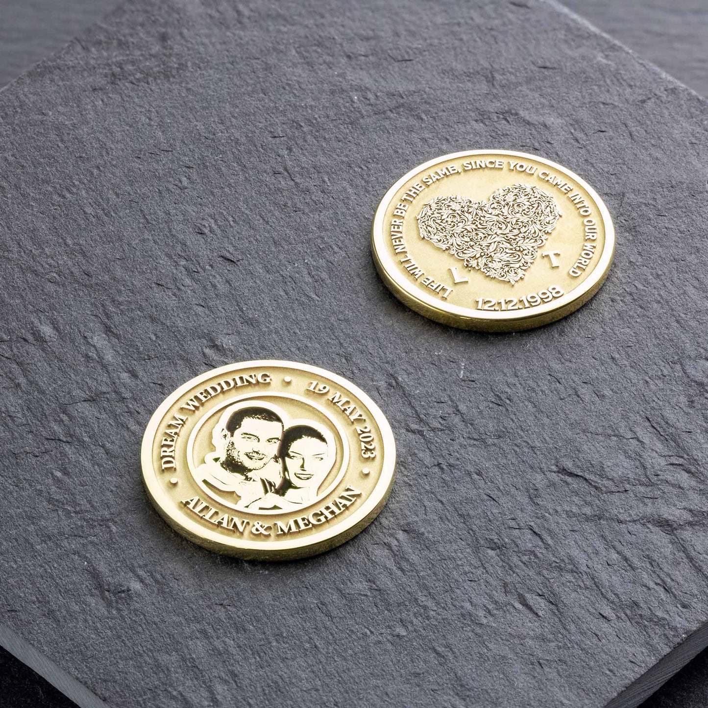 Geschenk zum Hochzeitstag: Personalisierte Gedenkmünze für Ihren Hochzeitstag