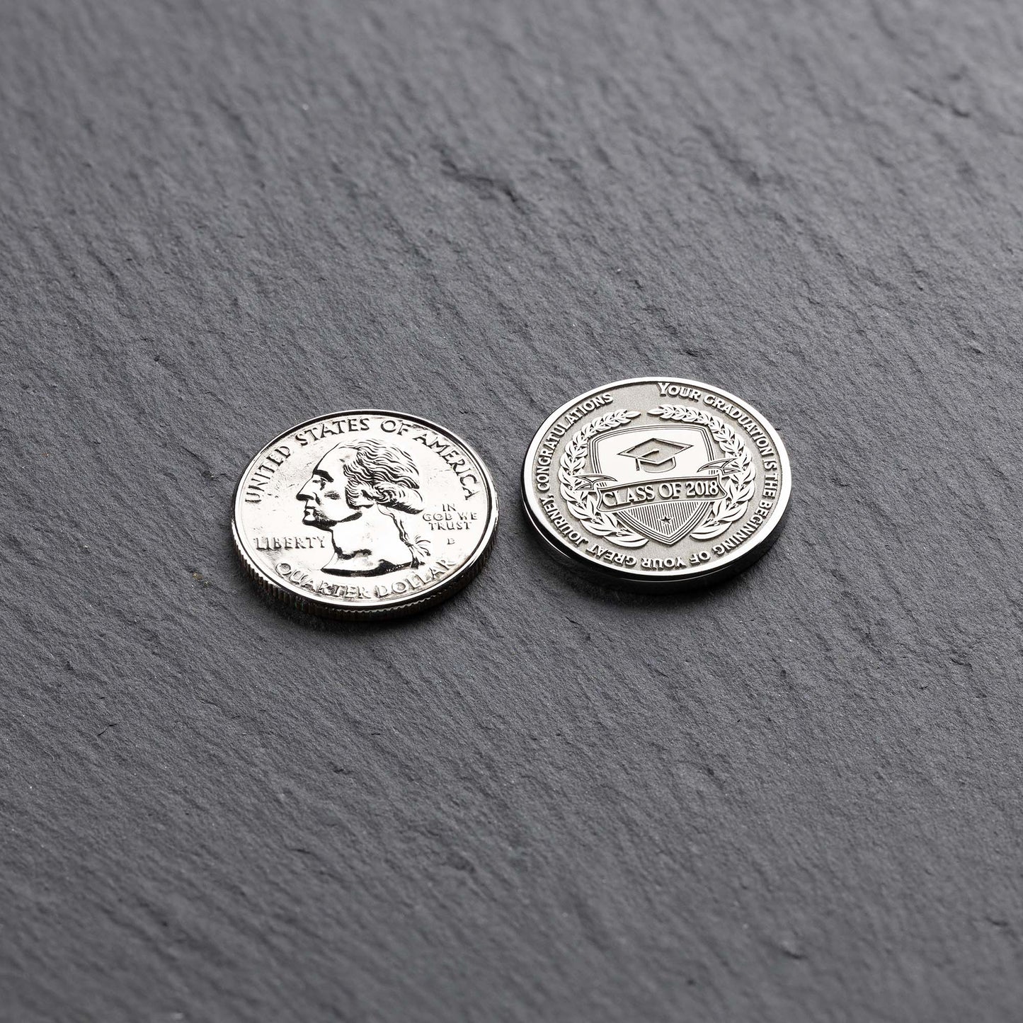 Custom Graduation Coin | Personalized Engraved Keepsake Gift | Custom Token | Personalized Steel Coin - seQua.Shop