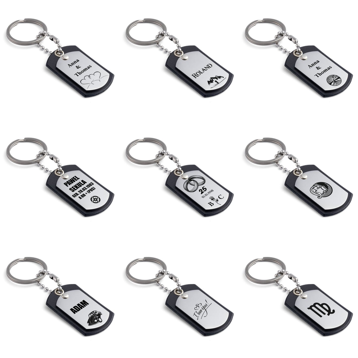 Customised Black Leather Keyring – Uniquely Yours - seQua.Shop