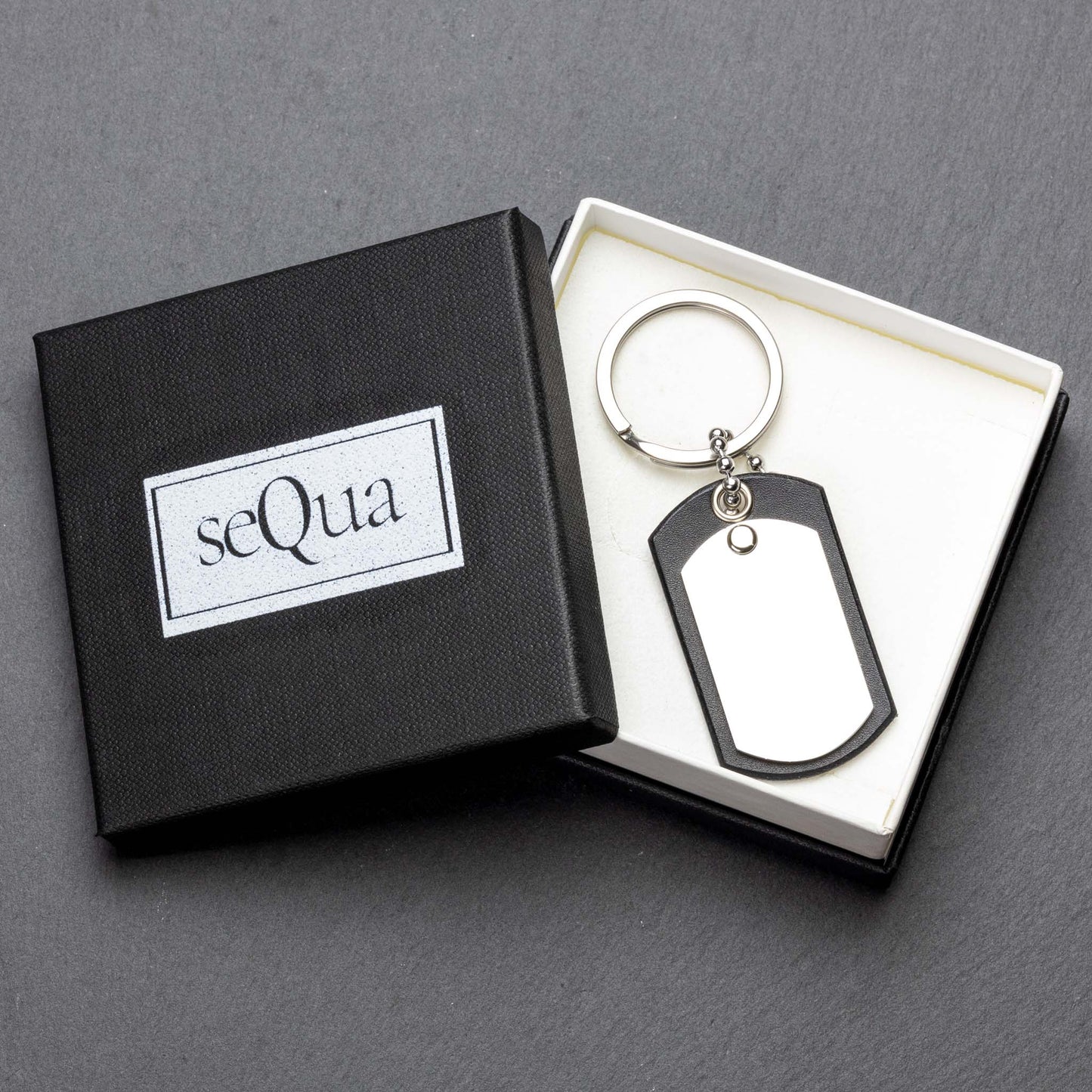 Customised Black Leather Keyring – Uniquely Yours - seQua.Shop