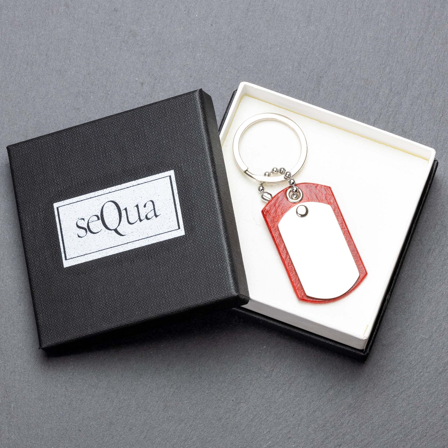 Customised Leather Keyring: Poppy Red Perfection - seQua.Shop