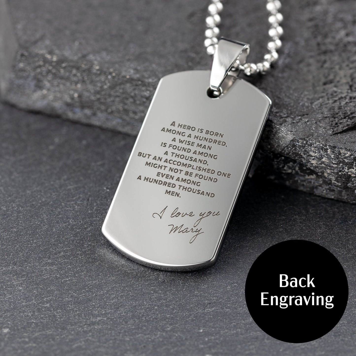 Customizable 3D Engraved Medical ID Necklace - seQua.Shop