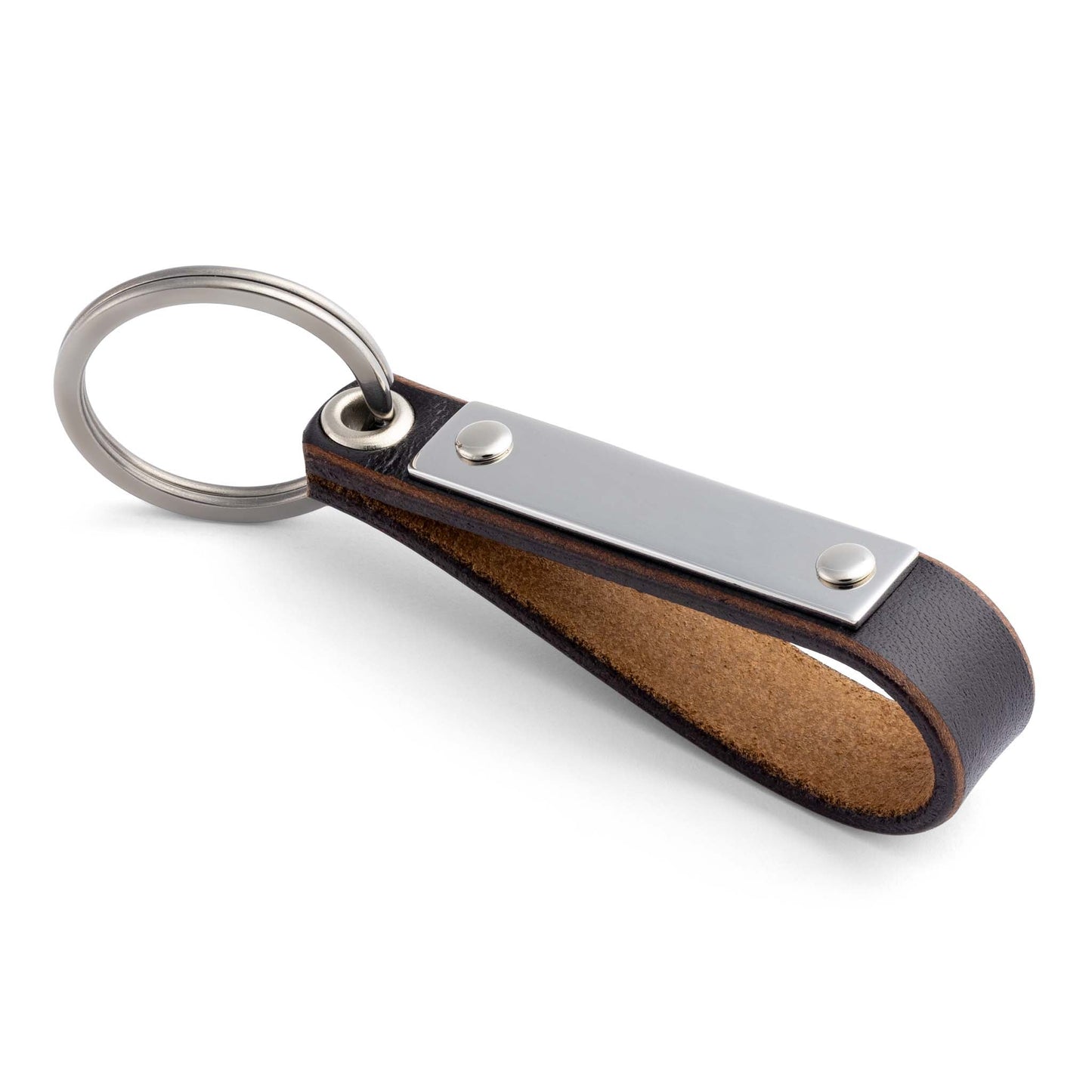 Premium Schokoladenbrauner Leder Schlüsselanhänger