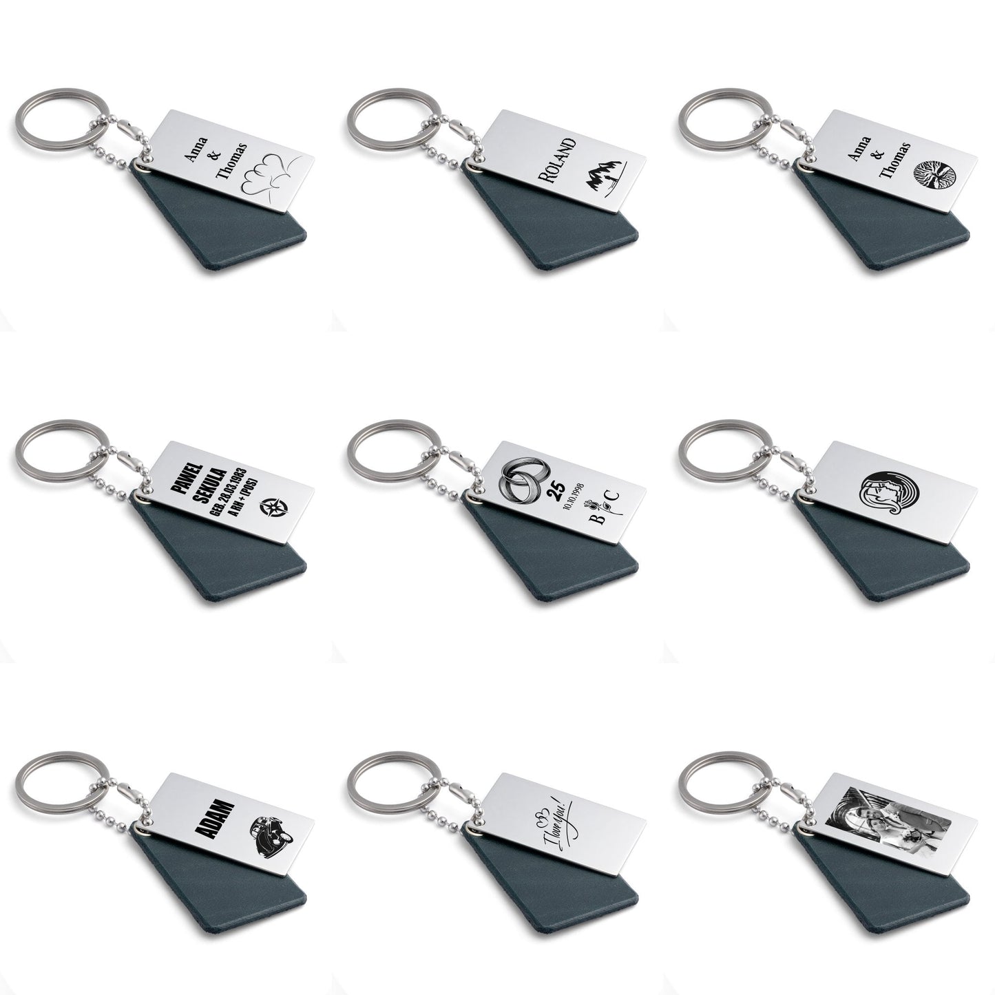 Exclusive Forest Green Leather Keyring - seQua.Shop
