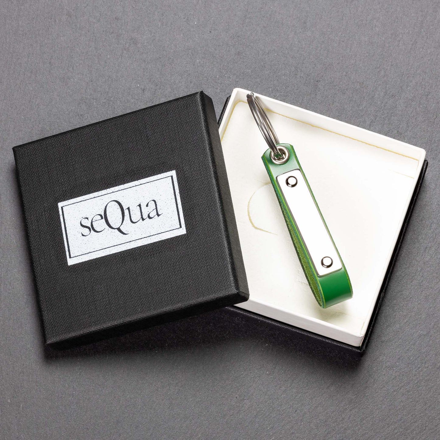 Juicy Green Leather Keyring: Customise It Your Way! - seQua.Shop