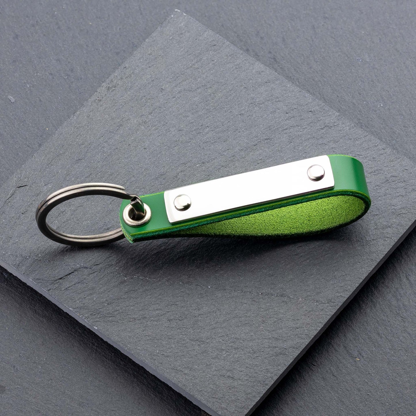 Juicy Green Leather Keyring: Customise It Your Way! - seQua.Shop