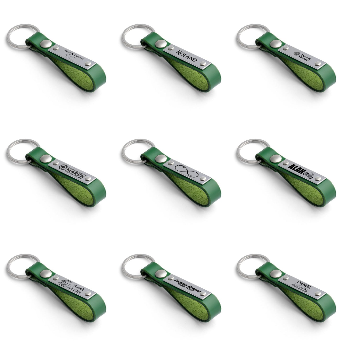 Juicy Green Leather Keyring: Customise It Your Way! - seQua.Shop