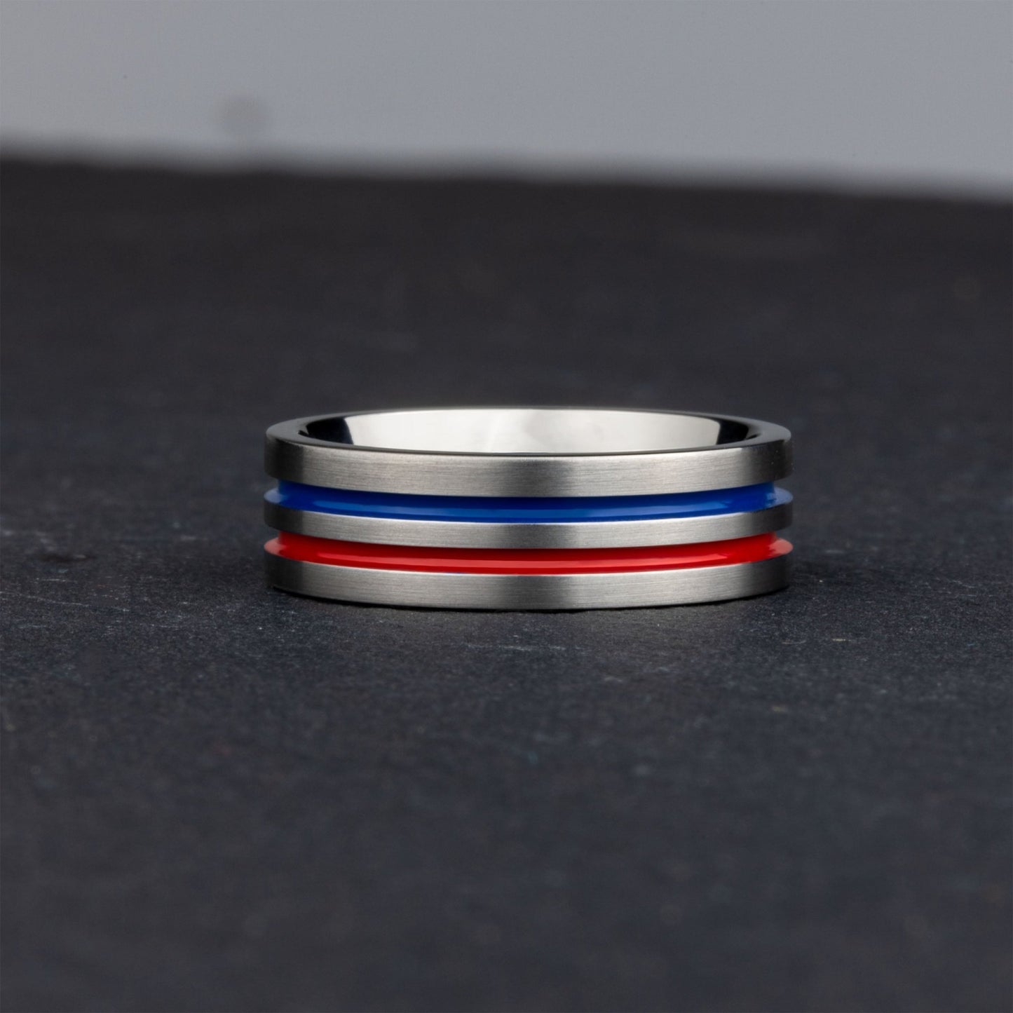 Titan Ring Herren Blau und Rot - seQua.Shop