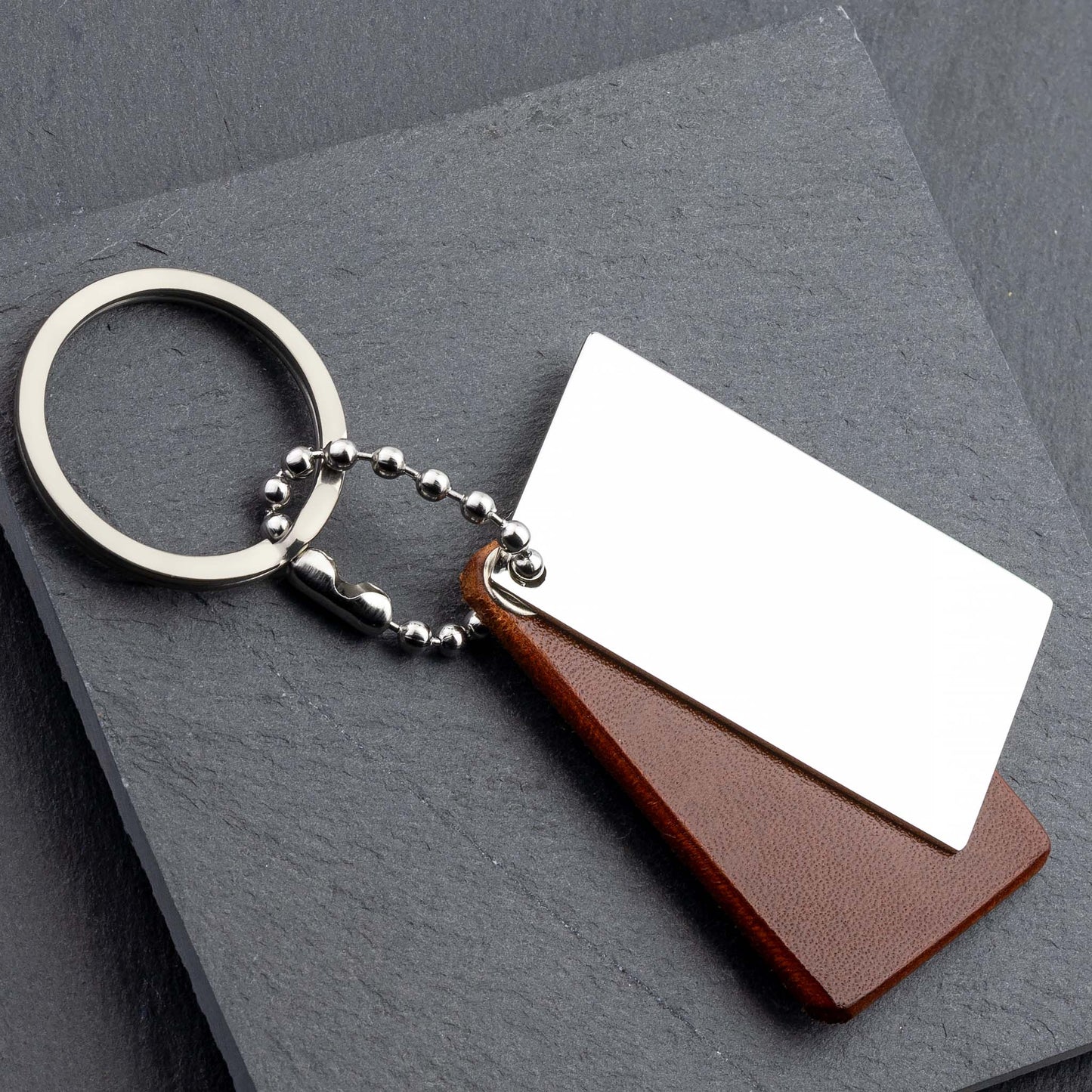 Personalised Chestnut Leather Keyring by seQua - seQua.Shop