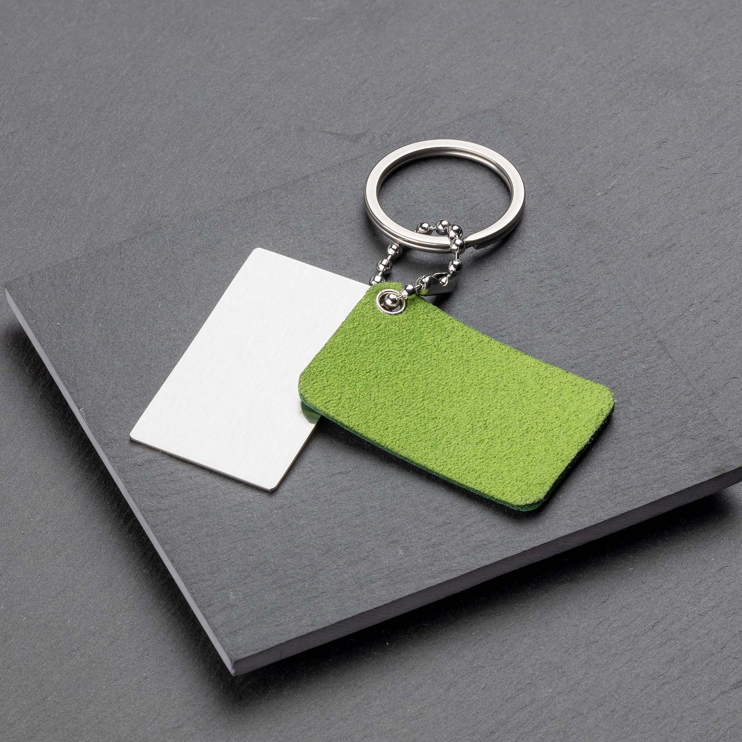 Personalised Green Leather Keyring at seQua.Shop - seQua.Shop