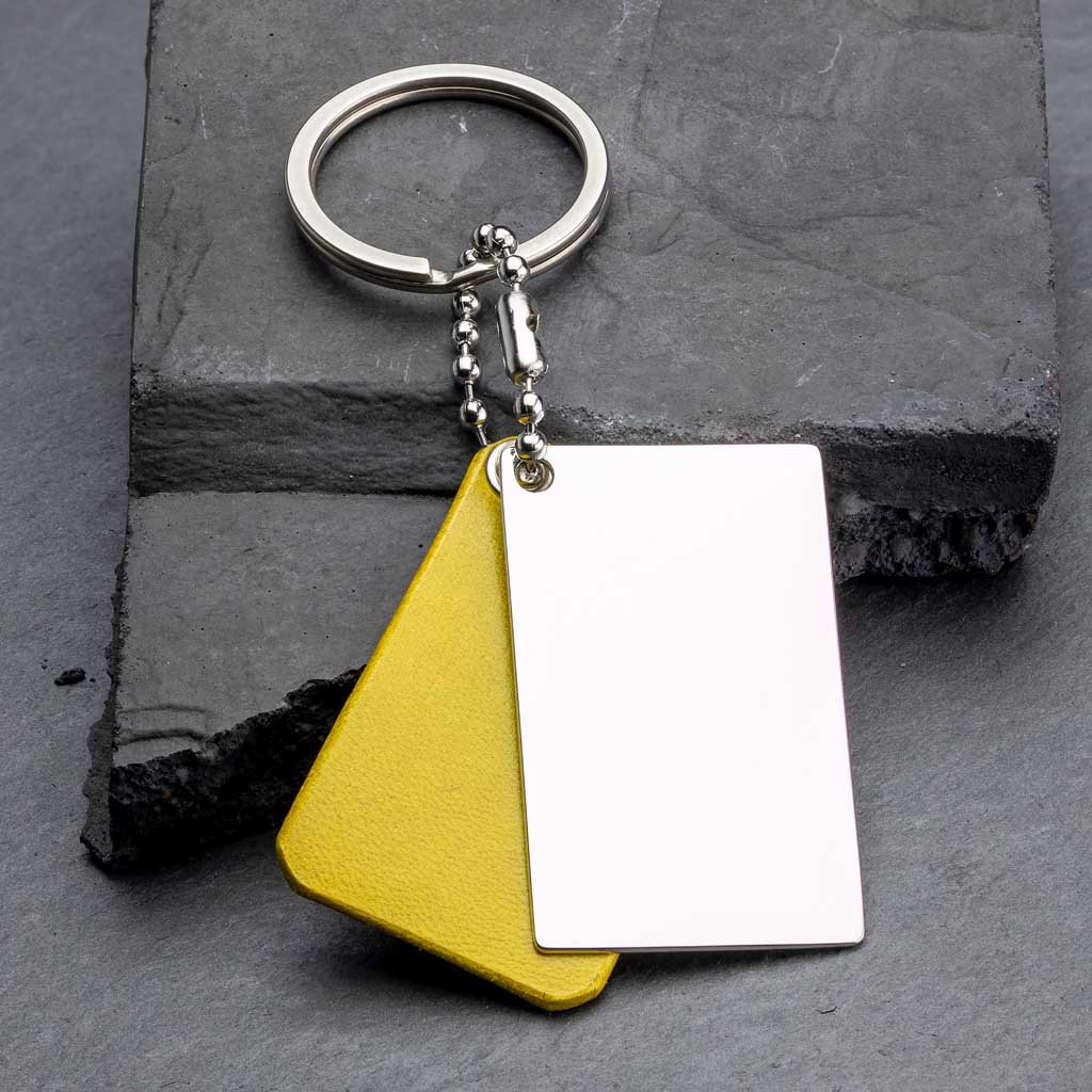 Personalisierter schlüsselanhänger mit Gravur - Königliches Gelb- seQua.Shop