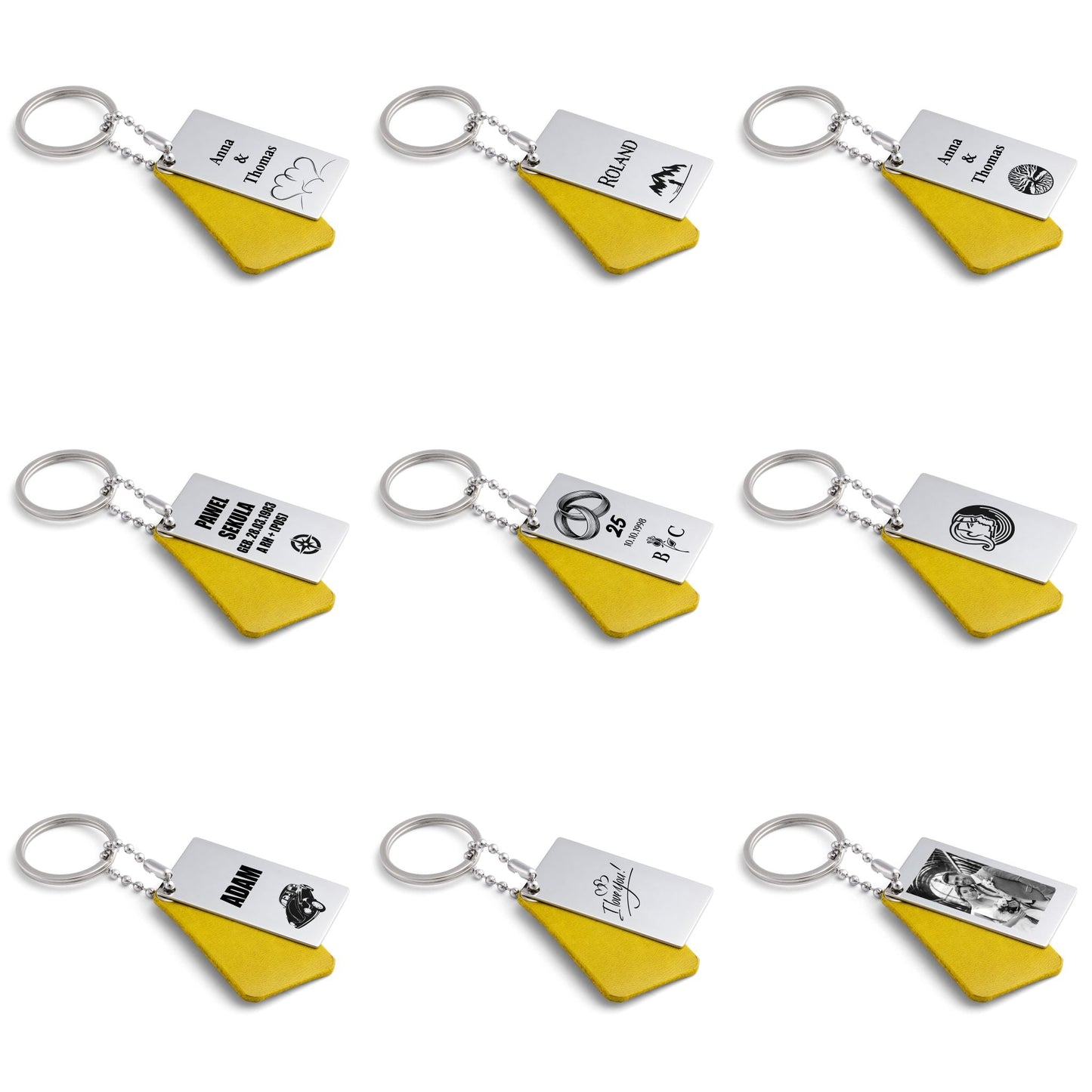 Personalised Keyring in Royal Yellow - seQua.Shop