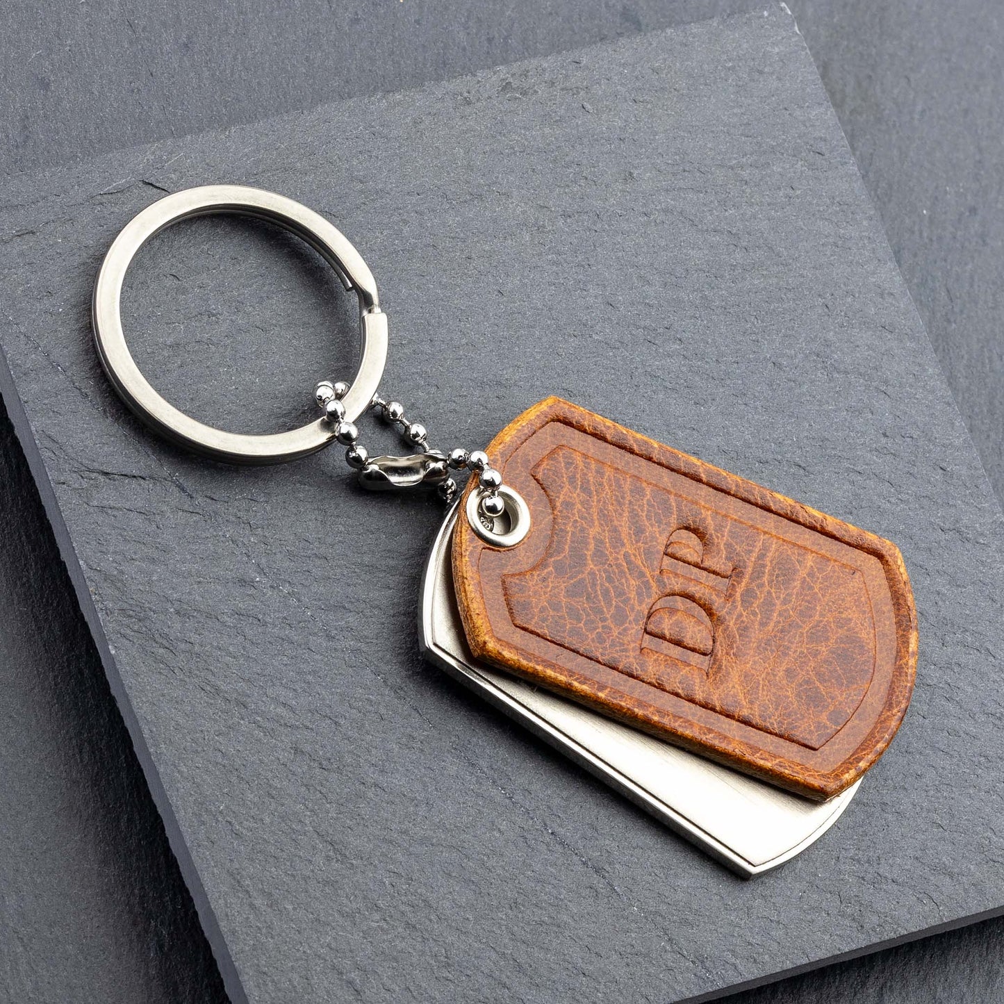 cognac leder Schlüsselanhänger - seQua.Shop